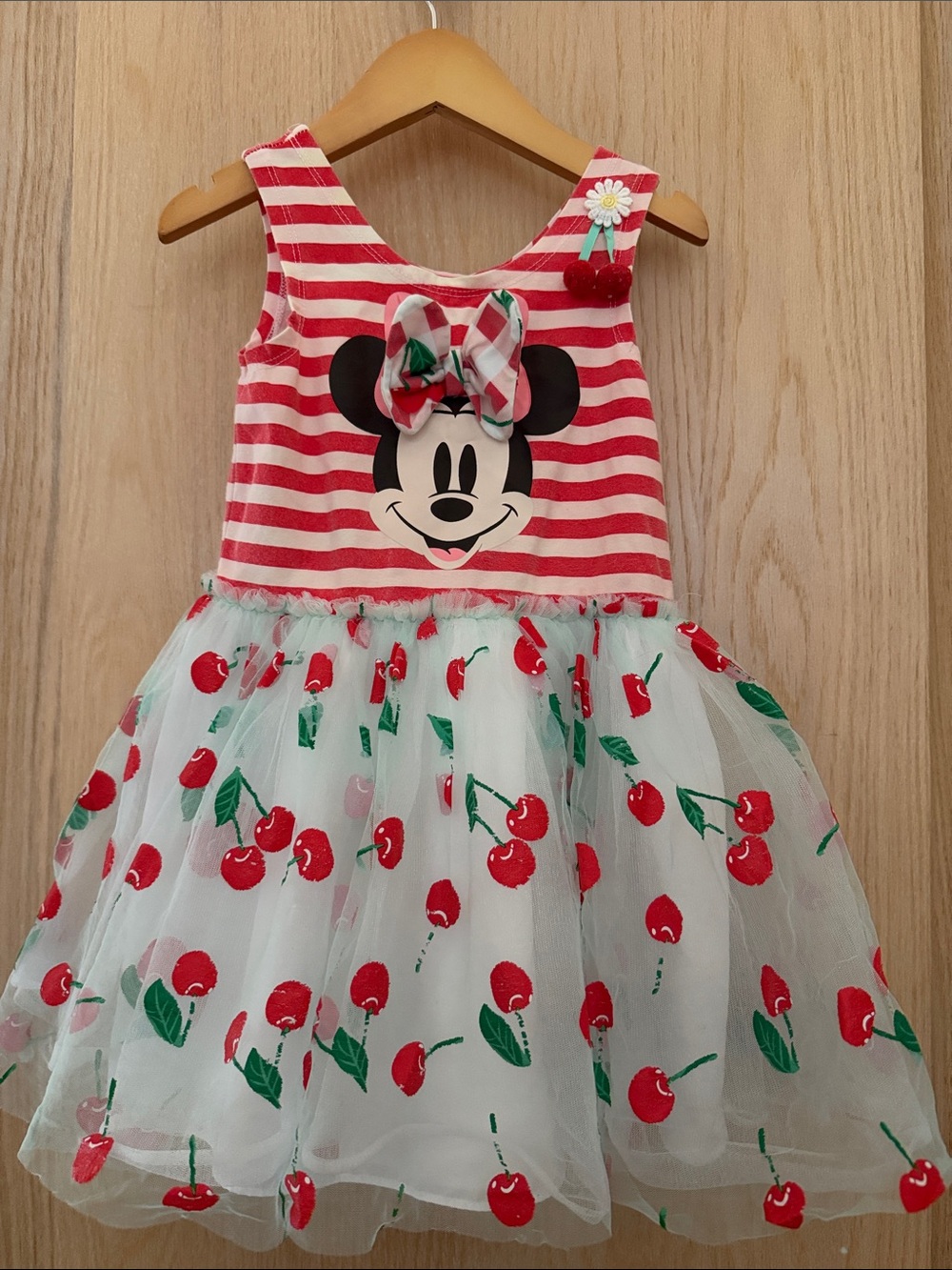 Pippa and Julie x Disney Minnie Mouse Cherry Tulle Dress - Red, White, Green